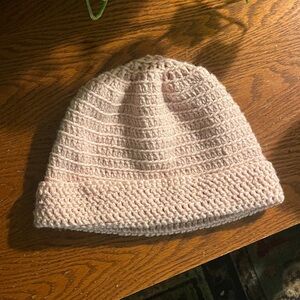 Hand crafted crochett baby pink beanie hat